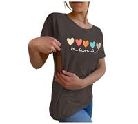 Dasongff T Shirt Allaitement Femme Zip Manches Courtes T Shirt Grossesse Fermetures Éclair Dissimulées Vetement Allaitement Ete T-Shirt Allaitement Zip Côté Vêtements de Grossesse