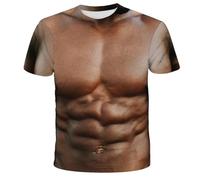 Dasongff T Shirt Homme 3D Imprimer Muscles Tee Shirt Femmes Vêtements T-Shirt Manche Courte Unisexe Motif Muscles 3D Imprimé Décontracté Tops Graphic Tees Shirts Musclés 3D pour Hommes S-6XL