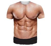 Dasongff T Shirt Homme 3D Imprimer Muscles Tee Shirt Femmes Vêtements T-Shirt Manche Courte Unisexe Motif Muscles 3D Imprimé Décontracté Tops Graphic Tees Shirts Musclés 3D pour Hommes S-6XL