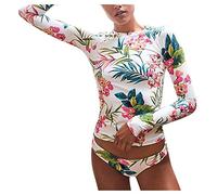 Dasongff Tankini Maillot de Bain 2 pièces Grande Taille pour Femmes à Manche Longue, Push Up Chic Imprimé/Tie Dye Maillot de Bain Femme Deux pièces Sexy Bikini Set Natation Plage