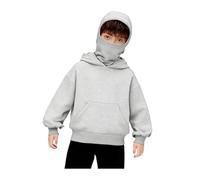 Dasongff Veste Cagoule Capuche Unisexe Pull pour Enfants Garçons Filles Fermeture Éclair avec Masque Facial À Manches Longues Athlétique Chaud Intégrée