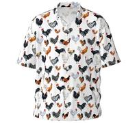 DASONLUE Chemise hawaïenne pour homme - Impression amusante - Chemise de loisirs à revers boutonnée - Chemise d'été légère et aérée - T-shirt de plage - T-shirt de vacances - T-shirt ample et ultra