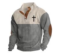 DASONLUE Pull d'hiver pour homme - Bloc de couleurs - Pull d'hiver doux et léger - Confortable - Jogging - Pull de travail - Pull chaud - Vintage - Mode, gris, 4XL