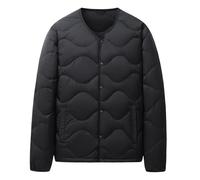 DASONLUE Veste matelassée légère pour homme - Couleur unie - Veste thermique coupe-vent - Veste d'extérieur à manches longues - Doudoune boutonnée - Veste d'hiver - Col montant - Veste matelassée