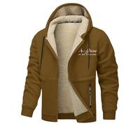 DASONLUE Vestes en polaire d'extérieur pour homme - Couleur pure - Vestes d'hiver - Coupe ajustée - Avec capuche - Veste thermique en peluche épaisse - Avec doublure en polaire - Veste d'extérieur non