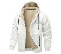 DASONLUE Vestes en polaire d'extérieur pour homme - Couleur pure - Vestes d'hiver - Coupe ajustée - Avec capuche - Veste thermique en peluche épaisse - Avec doublure en polaire - Veste d'extérieur non