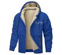 DASONLUE Vestes en polaire d'extérieur pour homme - Couleur pure - Vestes d'hiver - Coupe ajustée - Avec capuche - Veste thermique en peluche épaisse - Avec doublure en polaire - Veste d'extérieur non