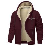 DASONLUE Vestes en polaire d'extérieur pour homme - Couleur pure - Vestes d'hiver - Coupe ajustée - Avec capuche - Veste thermique en peluche épaisse - Avec doublure en polaire - Veste d'extérieur non