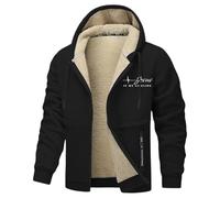 DASONLUE Vestes en polaire d'extérieur pour homme - Couleur pure - Vestes d'hiver - Coupe ajustée - Avec capuche - Veste thermique en peluche épaisse - Avec doublure en polaire - Veste d'extérieur non