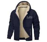 DASONLUE Vestes en polaire d'extérieur pour homme - Couleur pure - Vestes d'hiver - Coupe ajustée - Avec capuche - Veste thermique en peluche épaisse - Avec doublure en polaire - Veste d'extérieur non