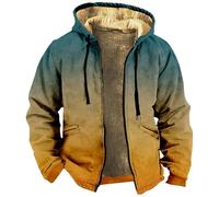 DASONLUE Vestes en polaire pour homme - Dégradé de couleur - Veste de transition épaisse en peluche - Doublure en polaire - Fermeture éclair intégrale - Veste d'extérieur confortable et chaude en