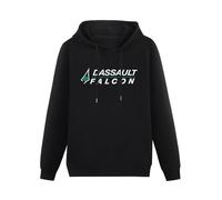Dassault Falcon Aviation Hoody Unisex Ptinted Hoodies Long Sleeve Men's Hooded with Pocket Black M
