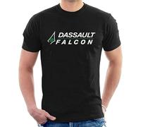 Dassault Falcon Mens T-Shirt Aviation Inspired Tee Black XL