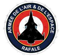 Dassault RAFALE France Armée de l'Air et de l'Espace Silhouette de l'Avion Roundel, French Air & Space Force, 90 mm (3,5") Autocollant en vinyle, décalcomanie