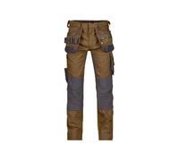 DASSY® FLUX Pantalon multipoches avec stretch et poches genoux - taille 54 - BRUN ARGILE/GRIS ANTHRACITE