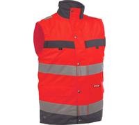 Dassy Gilet de sécurité Bilbao PES70 Neonrouge/gris ciment 3XL