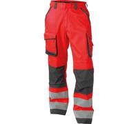 Dassy Pantalon haute visibilité mit Poches genouillères Chicago PESCO74 Neonrouge/gris ciment 54/Kurz