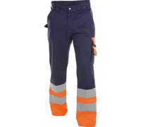 Dassy Pantalon haute visibilité Omaha PESCO64 bleu foncé/Neonorange 58/Lang