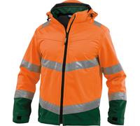 Dassy Veste Softshell de sécurité Malaga PES74 Neonorange/vert bouteille XL
