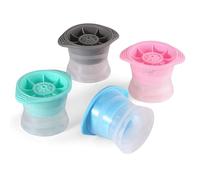 DasWas 4x XXL Moules à Glaçons Ronds 6 cm | Bac à Glaçons pour des Boules de Glace Parfaites | Grand Moule à Glaçons pour Whisky, Cocktails | Ensemble de Glaçons Transparents