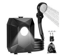 Dasyusuo Pompe de Douche Portable 6000mAh, Douche Electrique Camping IPX8, LED SOS & Affichage Température, Douchette Camping 5 Modes Pression