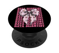 Data Scientist Science Graph Girl Coquette Bow Rose PopSockets PopGrip Adhésif