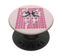 Data Scientist Science Graph Girl Coquette Bow Rose PopSockets PopGrip Adhésif