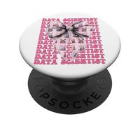 Data Scientist Science Graph Girl Coquette Bow Rose PopSockets PopGrip Adhésif