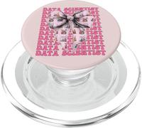 Data Scientist Science Graph Girl Coquette Bow Rose PopSockets PopGrip pour MagSafe