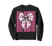 Data Scientist Science Graph Girl Coquette Bow Rose Sweatshirt