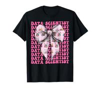 Data Scientist Science Graph Girl Coquette Bow Rose T-Shirt