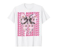 Data Scientist Science Graph Girl Coquette Bow Rose T-Shirt