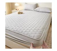 DataBaste Housse de Matelas，Drap Housse Double，Grand Bonnet ，3 Pièces ，avec Élastique Tout Autour，Comprend 2 Taies d'oreiller，pour Matelas Épais(Gray,90 * 200cm/35.4 * 78.7in)