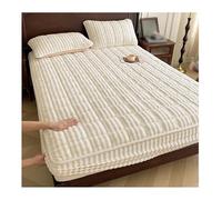 DataBaste Parure de lit, drap-housse à poches profondes, drap en polaire lait, ensemble de 3 pièces, avec drap-housse et taies d'oreiller, jusqu'à 24 cm, convient pour l'automne et l'hiver (blanc, 180