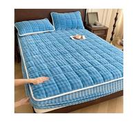 DataBaste Parure de lit, drap-housse à poches profondes, drap en polaire lait, ensemble de 3 pièces, avec drap-housse et taies d'oreiller, jusqu'à 24 cm, convient pour l'automne et l'hiver (bleu, 135