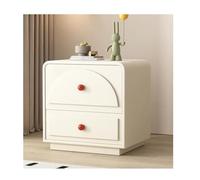 DataBaste Table de Nuit Moderne，Commode Chambre，Table d’Appoint，avec 2 Tiroirs，pour Bureau Chambre Salon(White,40 * 40 * 48cm/15.7 * 15.7 * 18.9in)