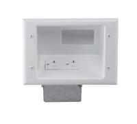 DataComm Electronics 45-0072-wh Qualité commerciale à encastrer AV/câble HDMI Néanmoins plaque avec 20 Amp Dual Power Receptacle
