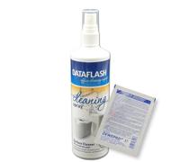 Dataflash DF1610 Spray de nettoyage pour surfaces plastiques et métalliques, par exemple pour ordinateurs et imprimantes, avec DEWEPRO SingleScrubs 250 ml