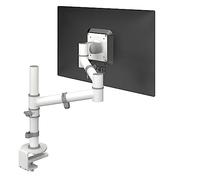 Dataflex Viewgo Bras Support Écran - Bureau 120 Blanc, bras de moniteur ergonomique et peu encombrant, avec pince et réglage statique de la hauteur, acier, compatible VESA, max. 8kg, convient pour les moniteurs d'une hauteur maximale de 900 mm