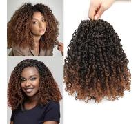Datanala Lot de 9 extensions capillaires Yanky Twist enroulées au crochet - 25,4 cm - 9 paquets de cheveux crochetés avec boucles, micro tresses à ressort pré-enroulées, extensions de tresses bouclées