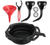 Datanly Kit de vidange d'huile 8 pièces avec entonnoirs de vidange filtre | Bac de vidange pliable pour vidanger l'huile, entonnoirs à large ouverture avec poignée iltre pour automobile
