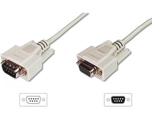 Datatransfer extension cable, D-Sub9 M/F, 5.0m, serial, molded, be