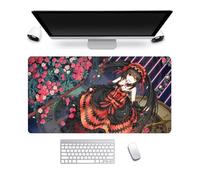 Date A Live Anime Gaming Tapis de souris Tokisaki Kurumi Yatogami Toka 400 x 700 mm Grand tapis de souris en caoutchouc antidérapant pour bureau