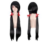 DATE A LIVE Tokisaki Kurumi Straight Long Black Cosplay Wig Ponytail Style Nightmare Halloween Costume Synthetic Wigs For Women