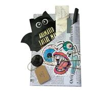 Date aveugle avec un livre - Cadeau pour les amateurs de livres - Sorcière et Halloween Roman de crime dans un emballage mystérieux - Pour adolescents et adultes avec motifs chauve-souris et fantômes