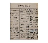 Date Due Poster Vintage Library