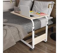 DATEN Table De Lit Roulante Medicale, Reglable pour Ordinateur Portable D'appoint Canapé Bureau D'ordinateur Lire, Prendre Le Petit Déjeuner, 80*50cm
