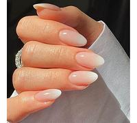Daterkey Lot de 28 faux ongles à coller pour femme et fille Motif flèche Nude dégradé