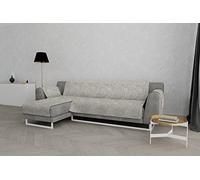 Datex “Glamour” Housse de canapé antidérapante avec chaise-longue gauche, Beige, 240cm