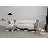 Datex “Glamour” Housse de canapé antidérapante avec chaise-longue gauche, Crème, 240cm